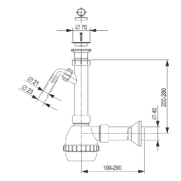 Sifon za sudoper nacrt