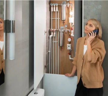 Žena razgovara o bojleru